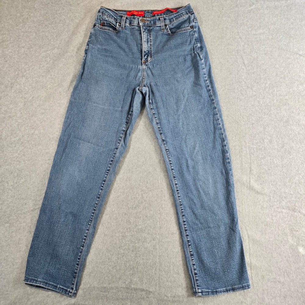 NYDJ Tummy Tuck Jeans Womens 10 Blue Straight Leg High Rise Denim Style 4000 USA